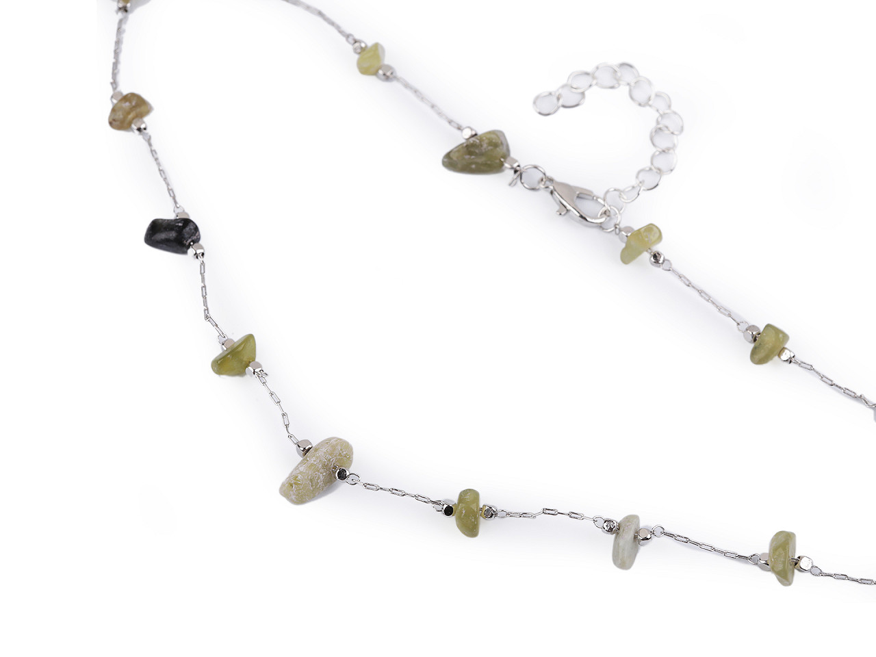 Colier din otel inoxidabil cu margele de sticla - Multicolor (1 Bucată)