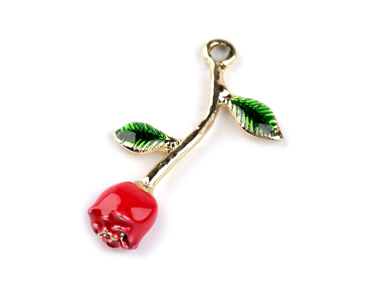 Pandantiv 3d trandafir metalic - Roșu (3 Bucăți)