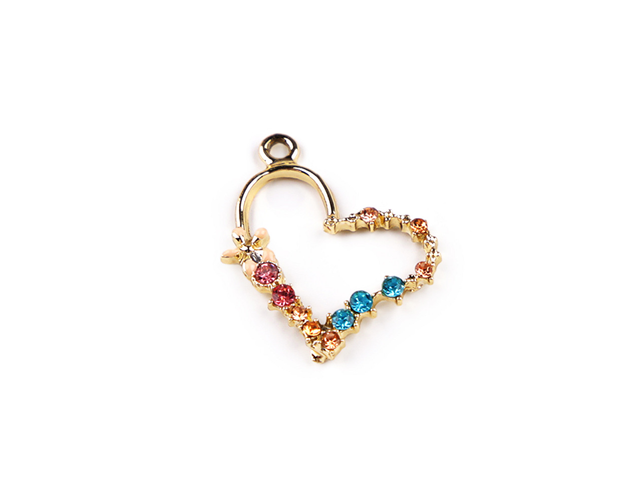 Pandantiv inimă, lacramioare - Auriu (2 Bucăți)