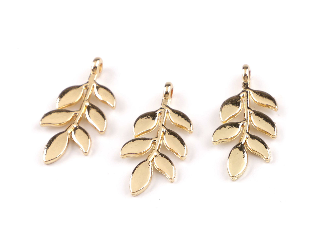 Pandantiv frunza 12x24 mm - Platinum (3 Bucăți)