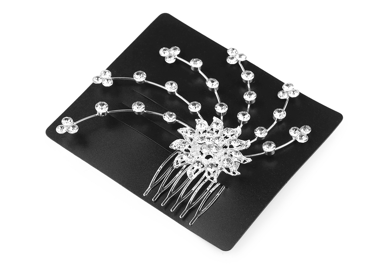 Pieptene de păr cu pietre strasuri - Cristal (1 Bucată)
