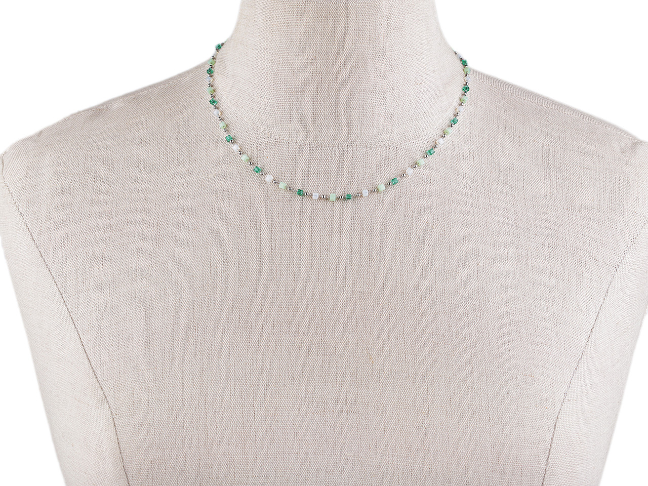 Colier din oțel inoxidabil cu strasuri - Roz somon deschis (1 Bucată)