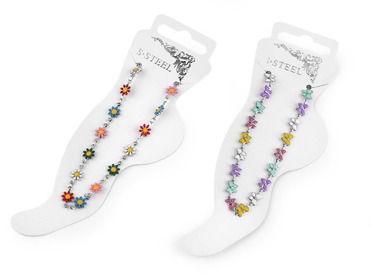 Bratara de glezna din otel inoxidabil - Multicolor (1 Bucată)