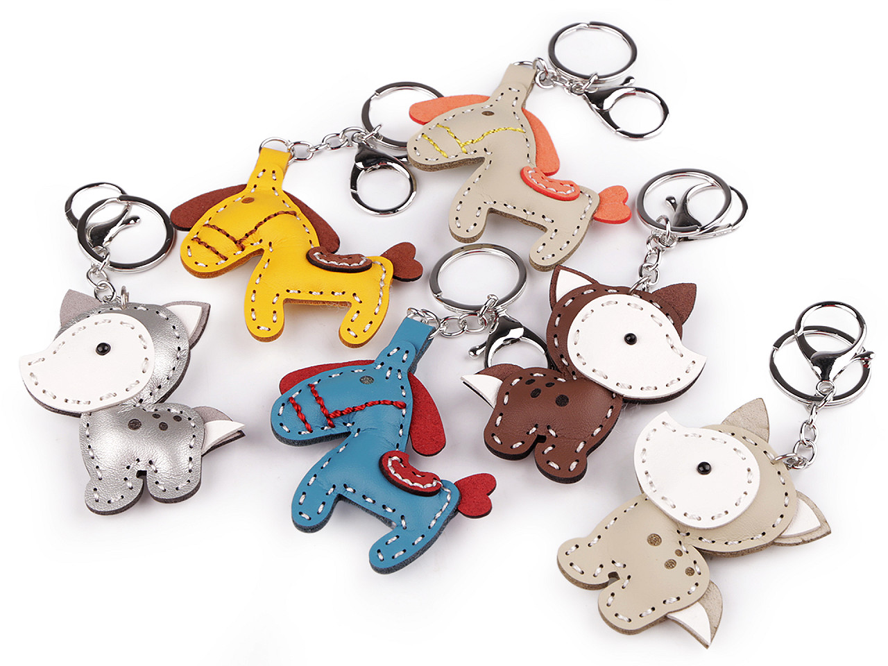 Breloc / pandantiv cheie lup, cal - Maro (1 Bucată)