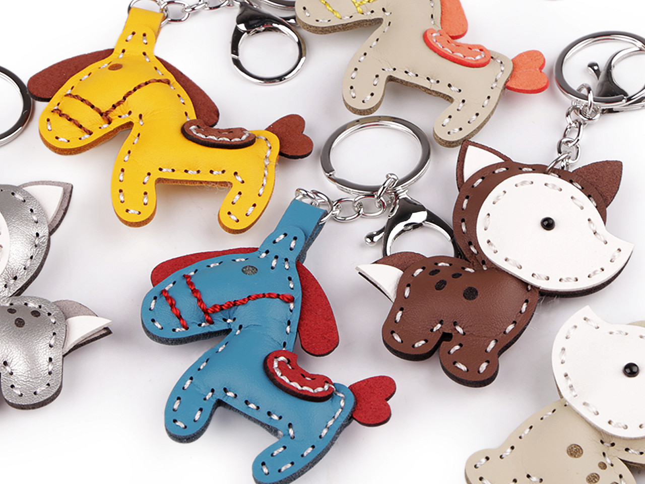 Breloc / pandantiv cheie lup, cal - Maro (1 Bucată)