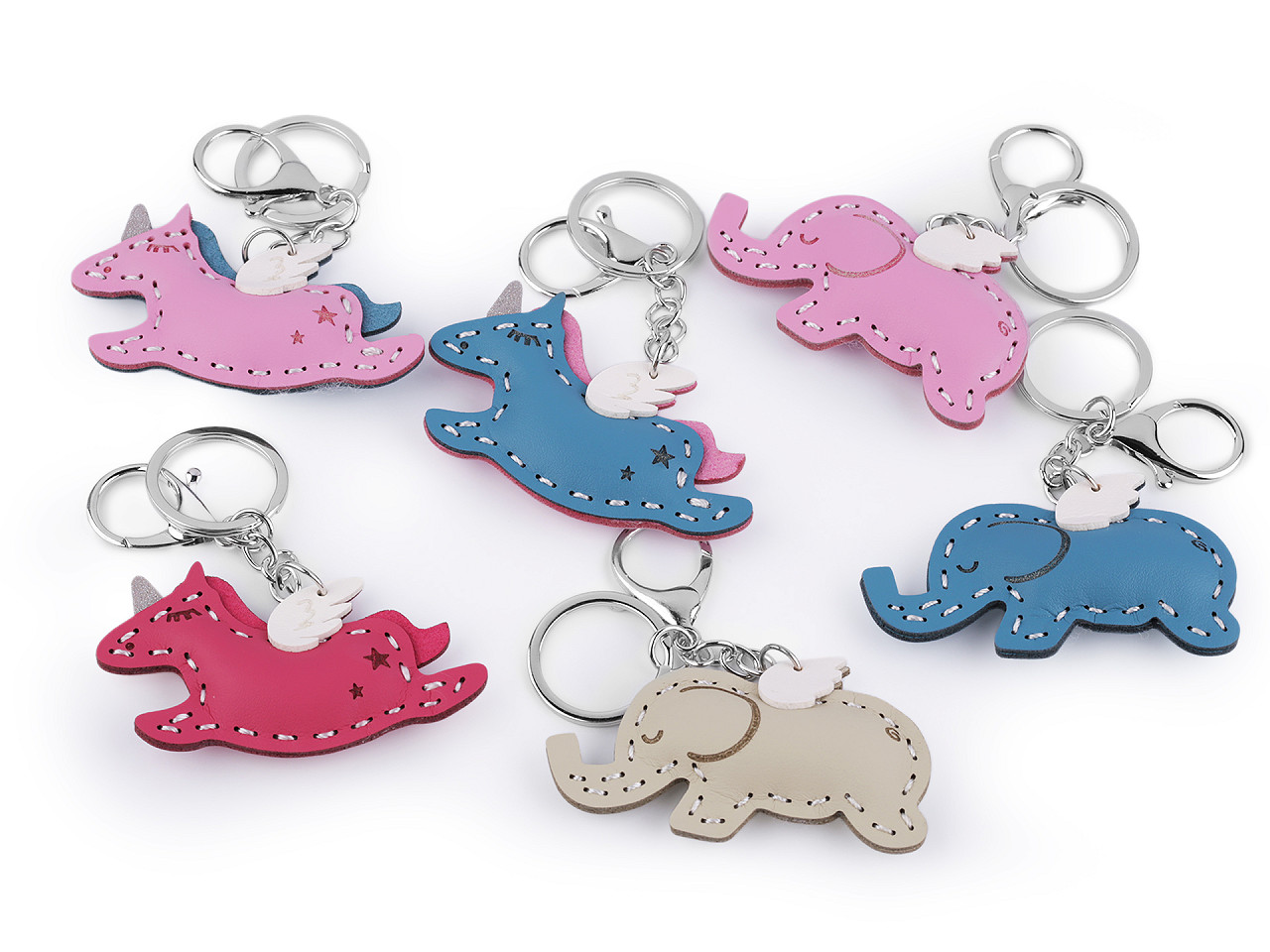 Breloc unicorn, elefant - Roz baby (1 Bucată)