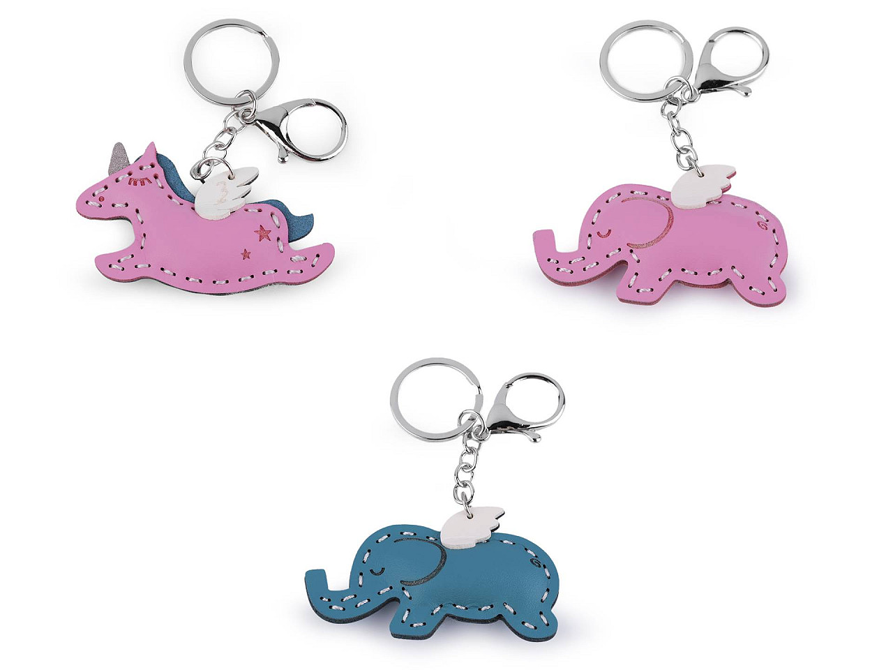 Breloc unicorn, elefant - Roz baby (1 Bucată)