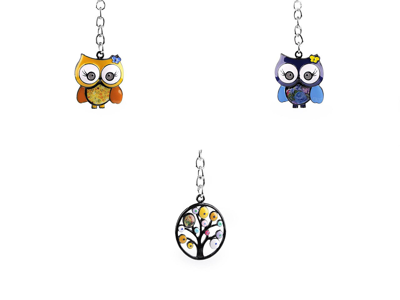Breloc bufniță, arborele vieții - Verde (1 Bucată)