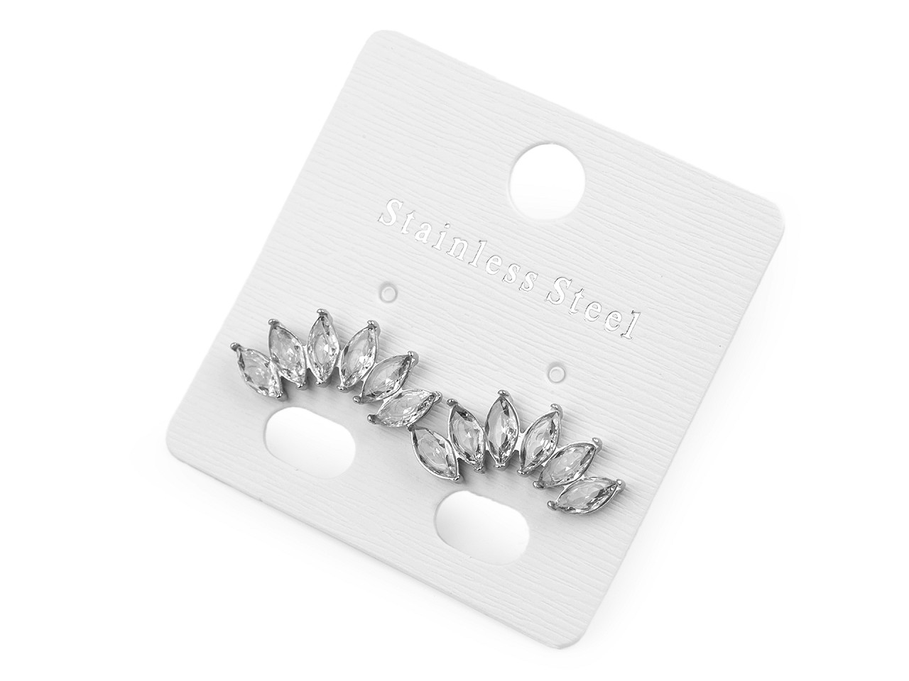 Cercei din oțel inoxidabil cu strasuri - Cristal (1 Pereche)