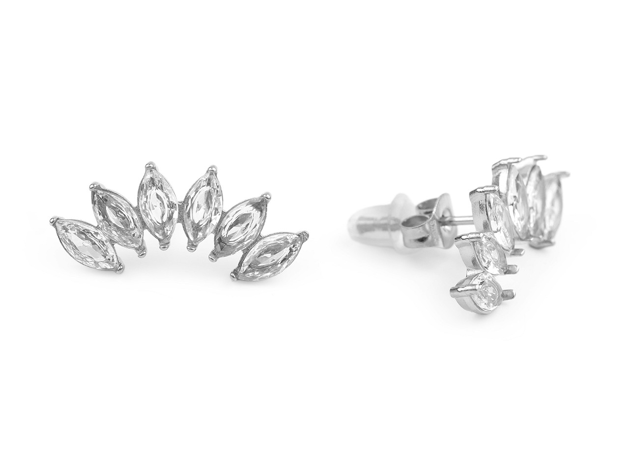 Cercei din oțel inoxidabil cu strasuri - Cristal (1 Pereche)