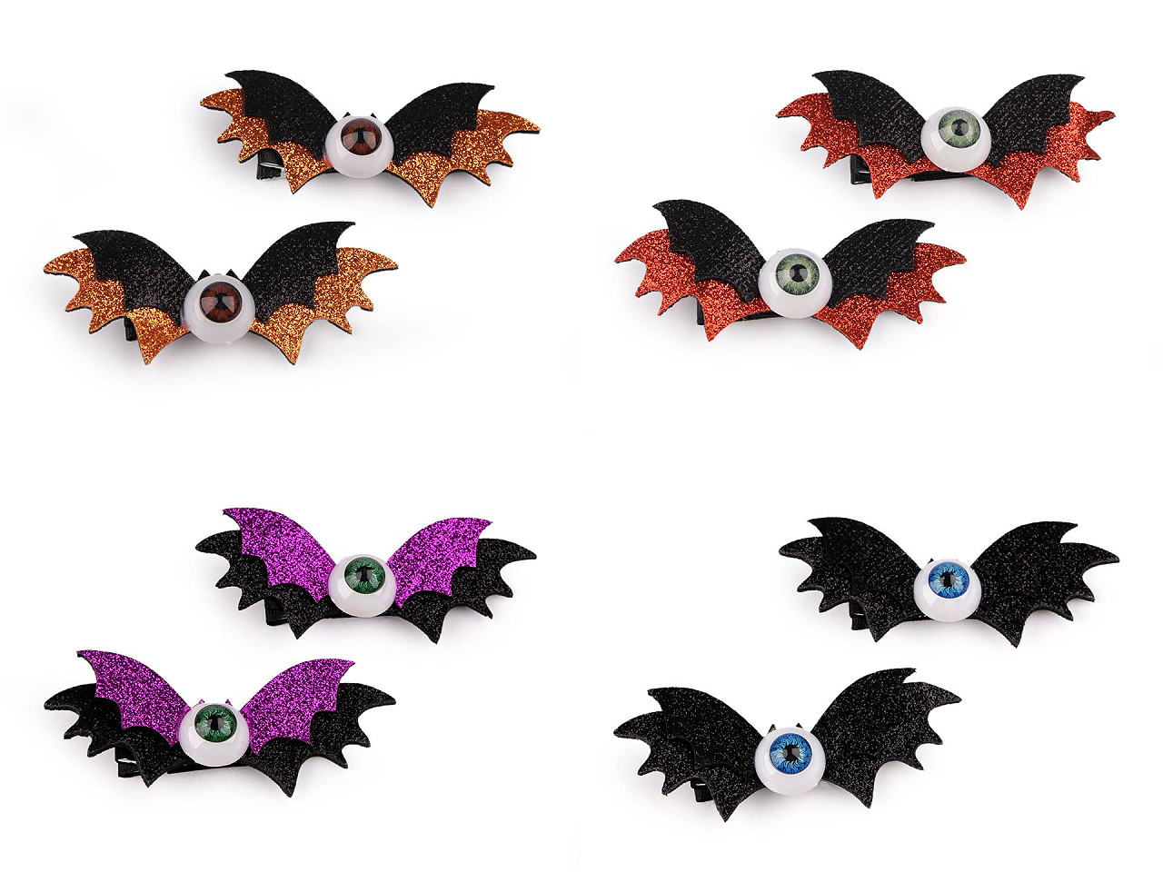 Agrafe de păr pentru petrecere halloween - Negru (1 Card)