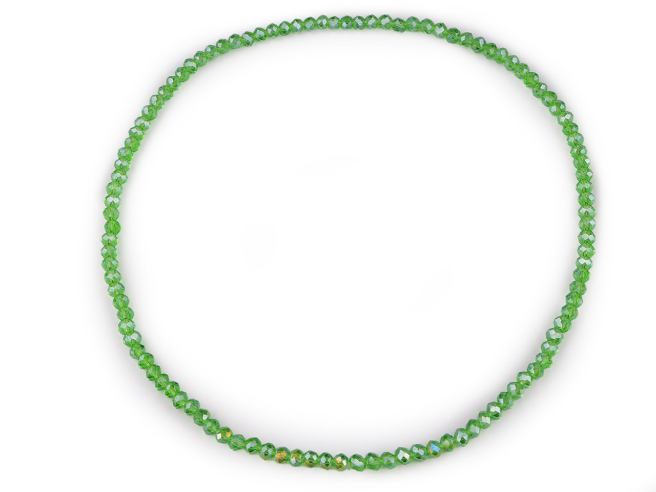 Colier elastic cu strasuri - Verde măr (1 Bucată)