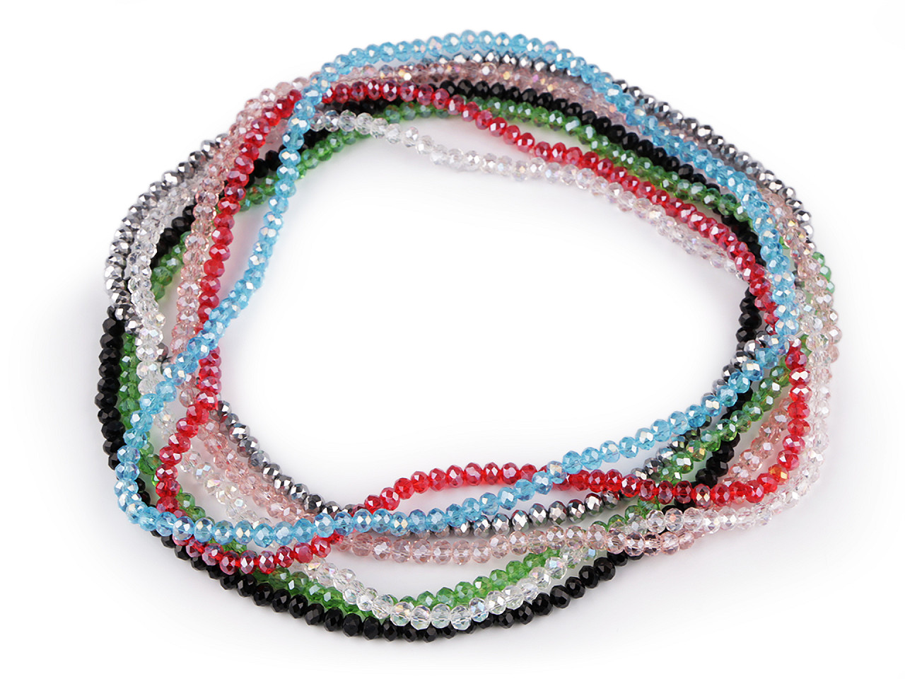 Colier elastic cu strasuri - Verde măr (1 Bucată)