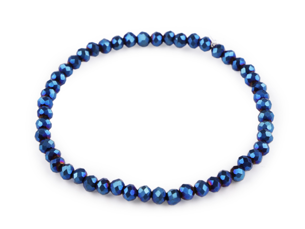 Bratara elastica cu margele fatetate - Albastru azur (1 Bucată)