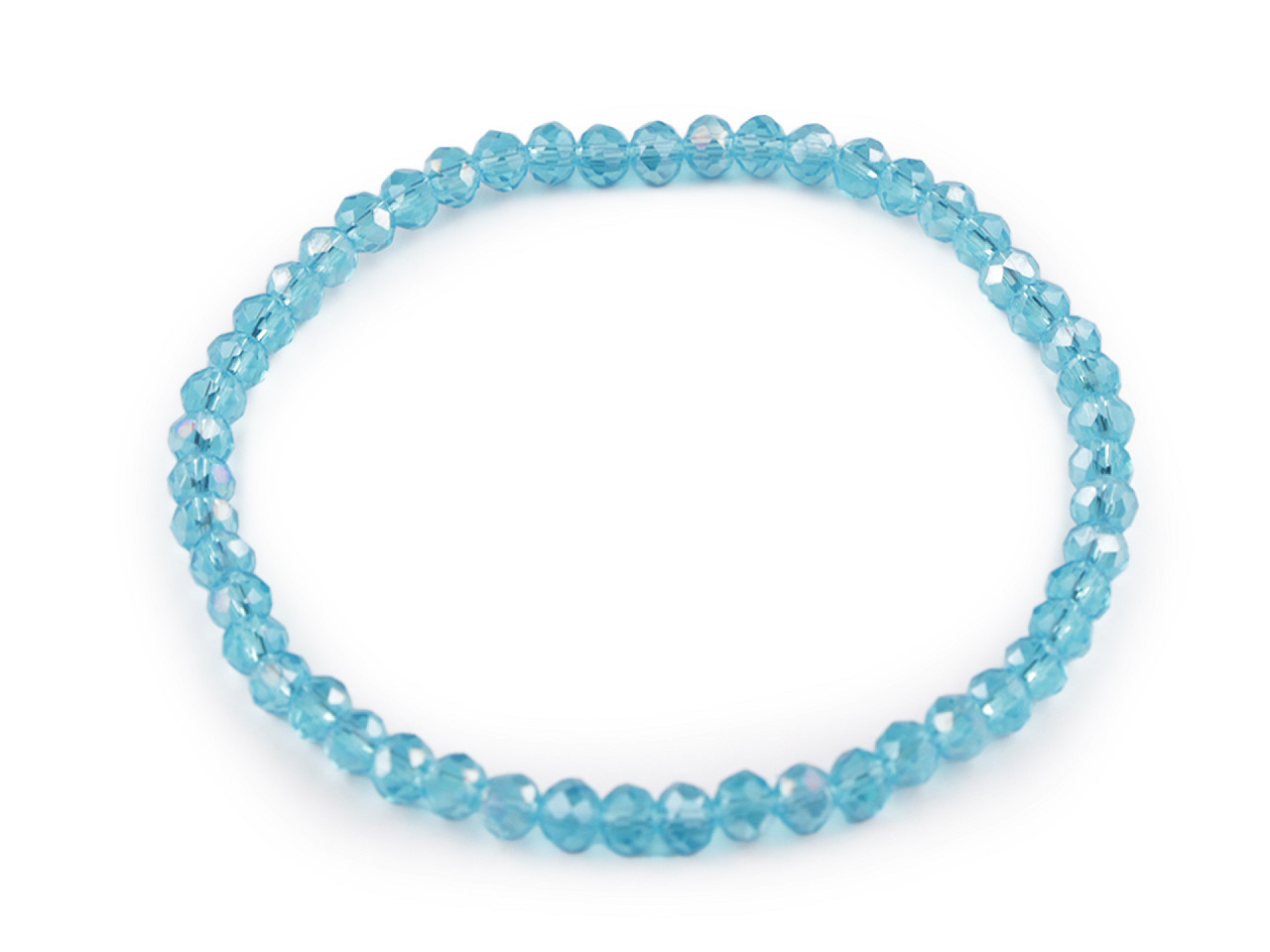 Bratara elastica cu margele fatetate - Albastru azur (1 Bucată)