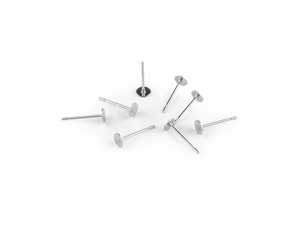 Bază cercei cu tijă din oțel inoxidabil, ø4; 6; 8 mm - Platinum (40 Bucăți) Bază cercei cu tijă din oțel inoxidabil, ø4; 6; 8 mm - Platinum (40 Bucăți)