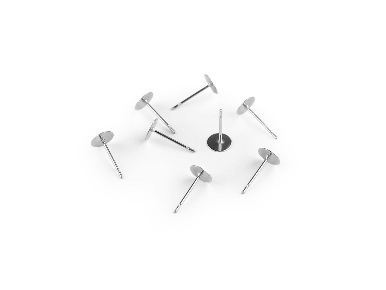 Bază cercei cu tijă din oțel inoxidabil, ø4; 6; 8 mm - Platinum (40 Bucăți) Bază cercei cu tijă din oțel inoxidabil, ø4; 6; 8 mm - Platinum (40 Bucăți)
