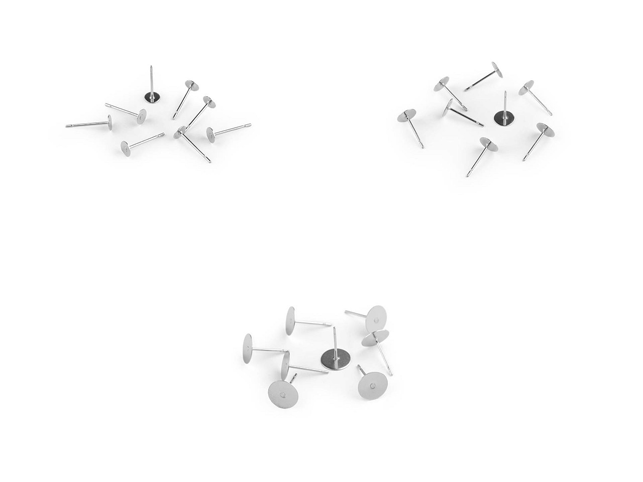 Bază cercei cu tijă din oțel inoxidabil, ø4; 6; 8 mm - Platinum (40 Bucăți) Bază cercei cu tijă din oțel inoxidabil, ø4; 6; 8 mm - Platinum (40 Bucăți)