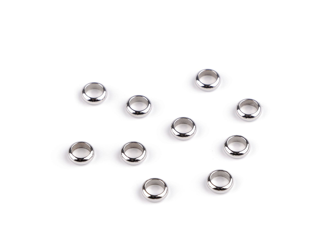 Inel / piesa decorativa din otel inoxidabil ø4; 6 mm - Platinum (10 Bucăți)