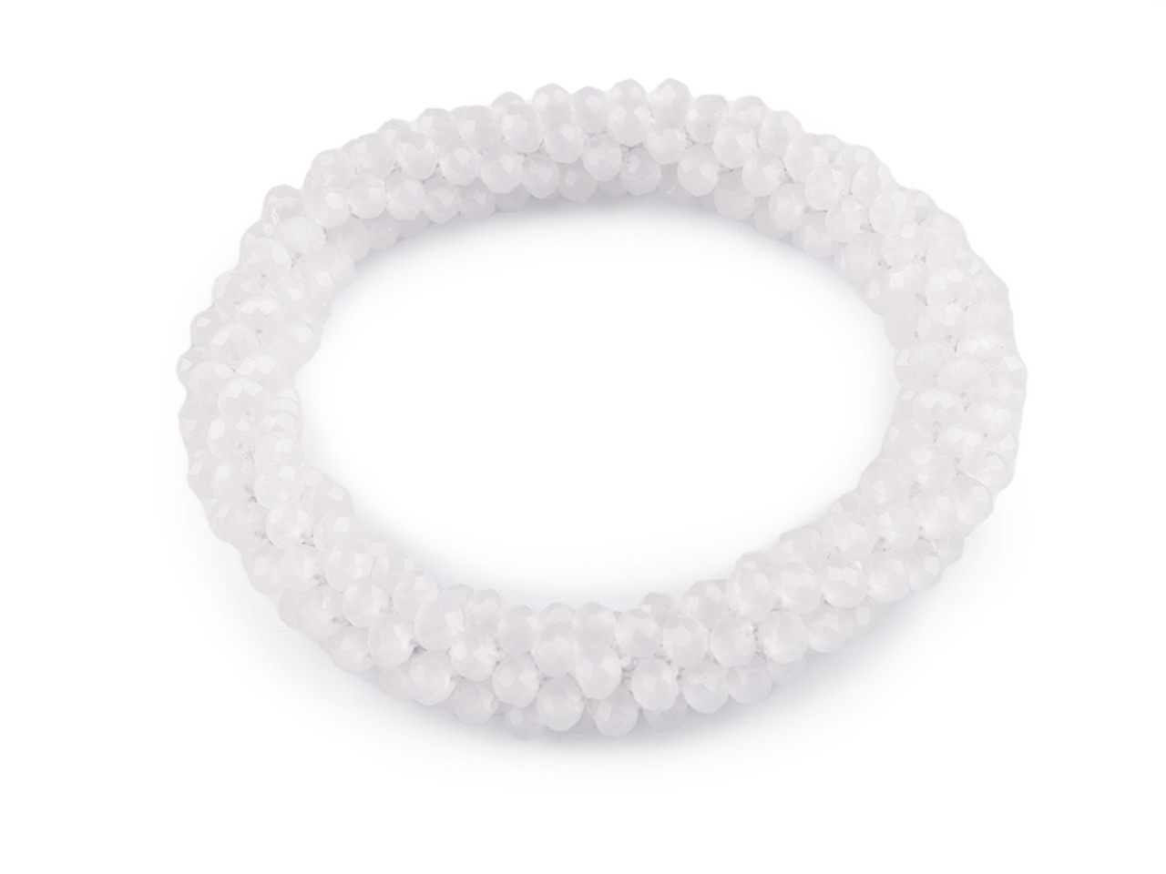Bratara / elastic de par din margele - Argintiu (3 Bucăți) Bratara / elastic de par din margele - Argintiu (3 Bucăți)