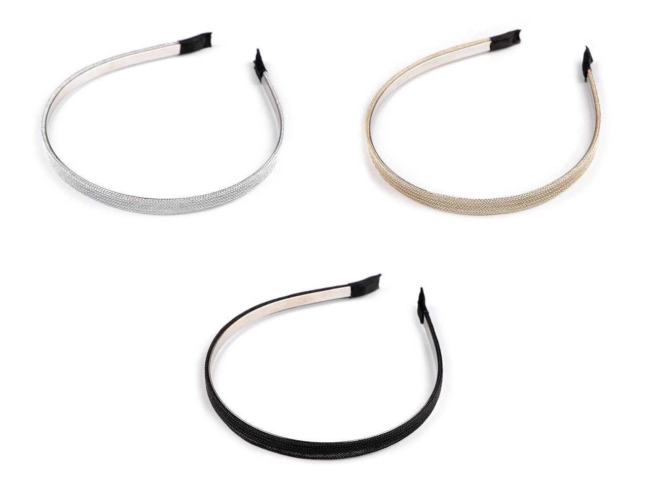 Bentiță de păr cu lurex - Argintiu (12 Bucăți)