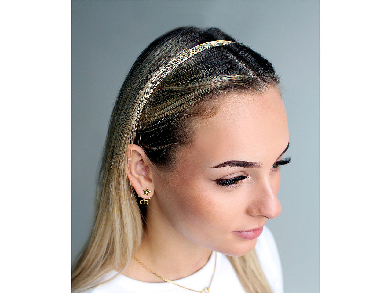 Bentiță de păr cu lurex - Argintiu (12 Bucăți)