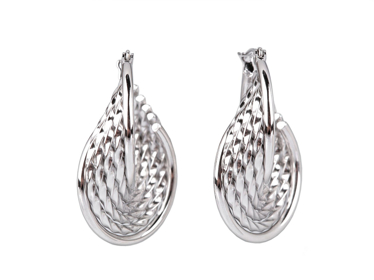 Cercei din oțel inoxidabil - Argintiu (1 Pereche)