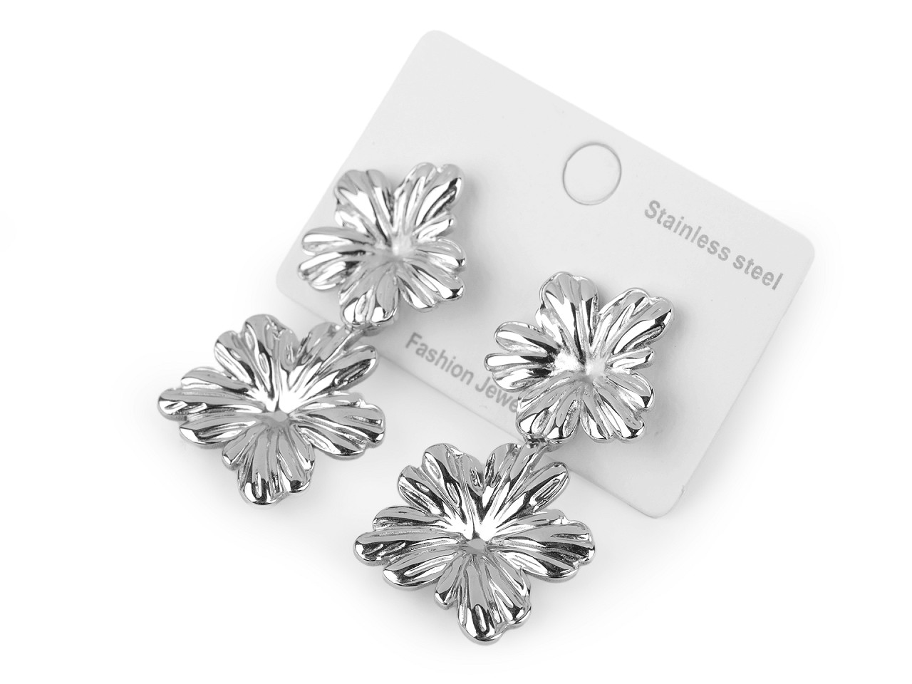 Cercei flori din oțel inoxidabil - Argintiu (1 Pereche)