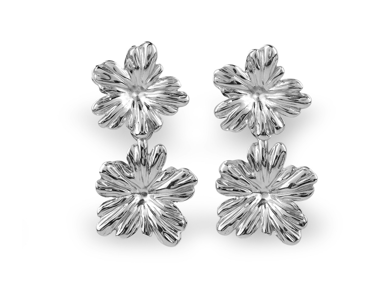 Cercei flori din oțel inoxidabil - Argintiu (1 Pereche)