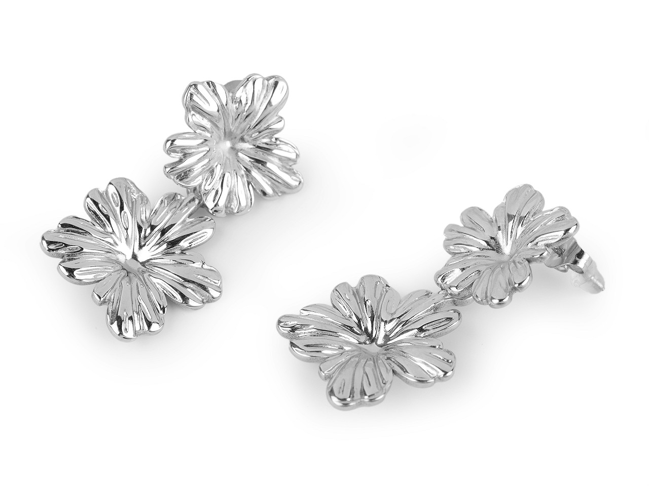 Cercei flori din oțel inoxidabil - Argintiu (1 Pereche)