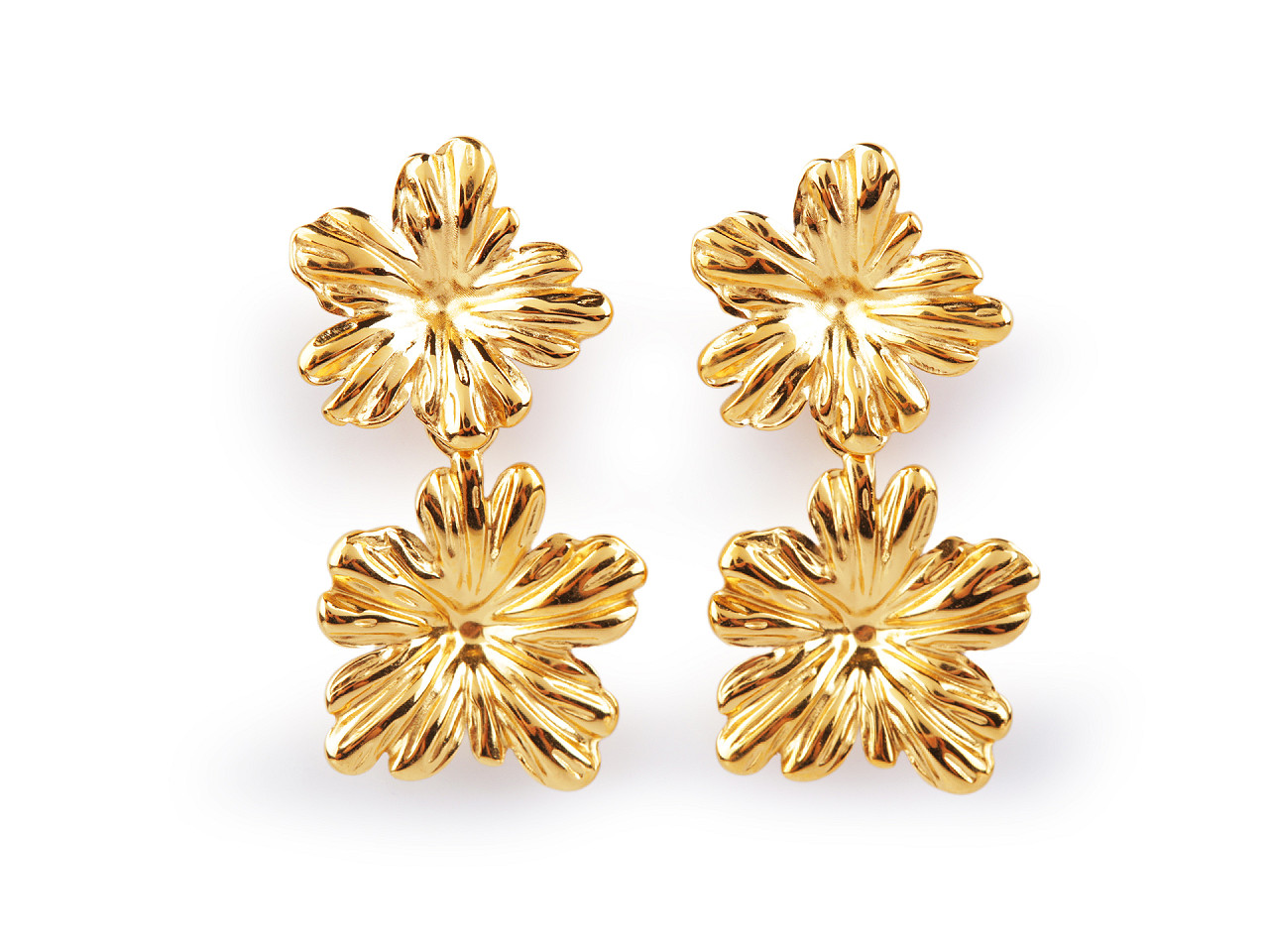 Cercei flori din oțel inoxidabil - Argintiu (1 Pereche)