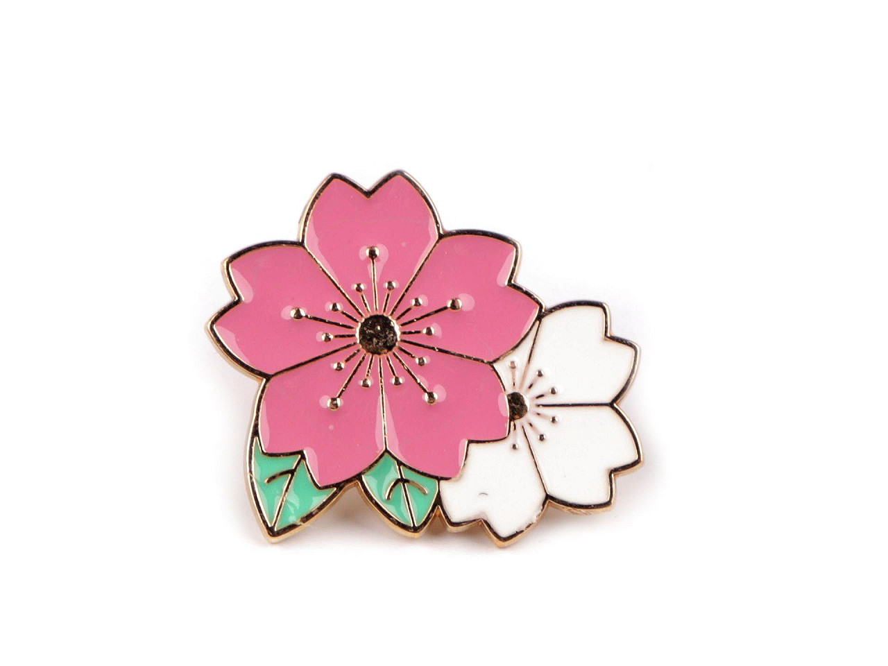 Broșă / insignă  floare, trifoi cu patru foi - Negru (1 Bucată)