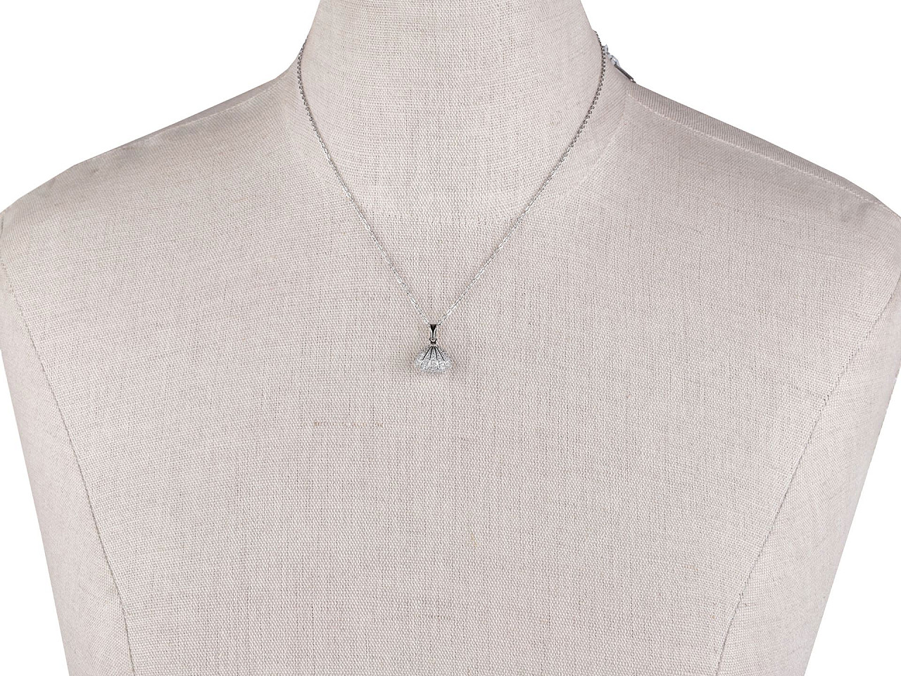 Colier din oțel inoxidabil scoică cu perlă - Argintiu (1 Bucată)