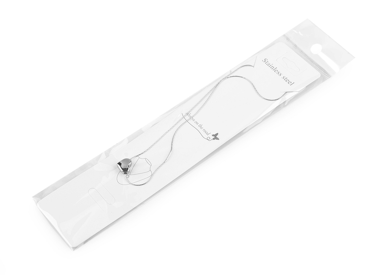 Colier inimă din oțel inoxidabil - Argintiu (1 Bucată)