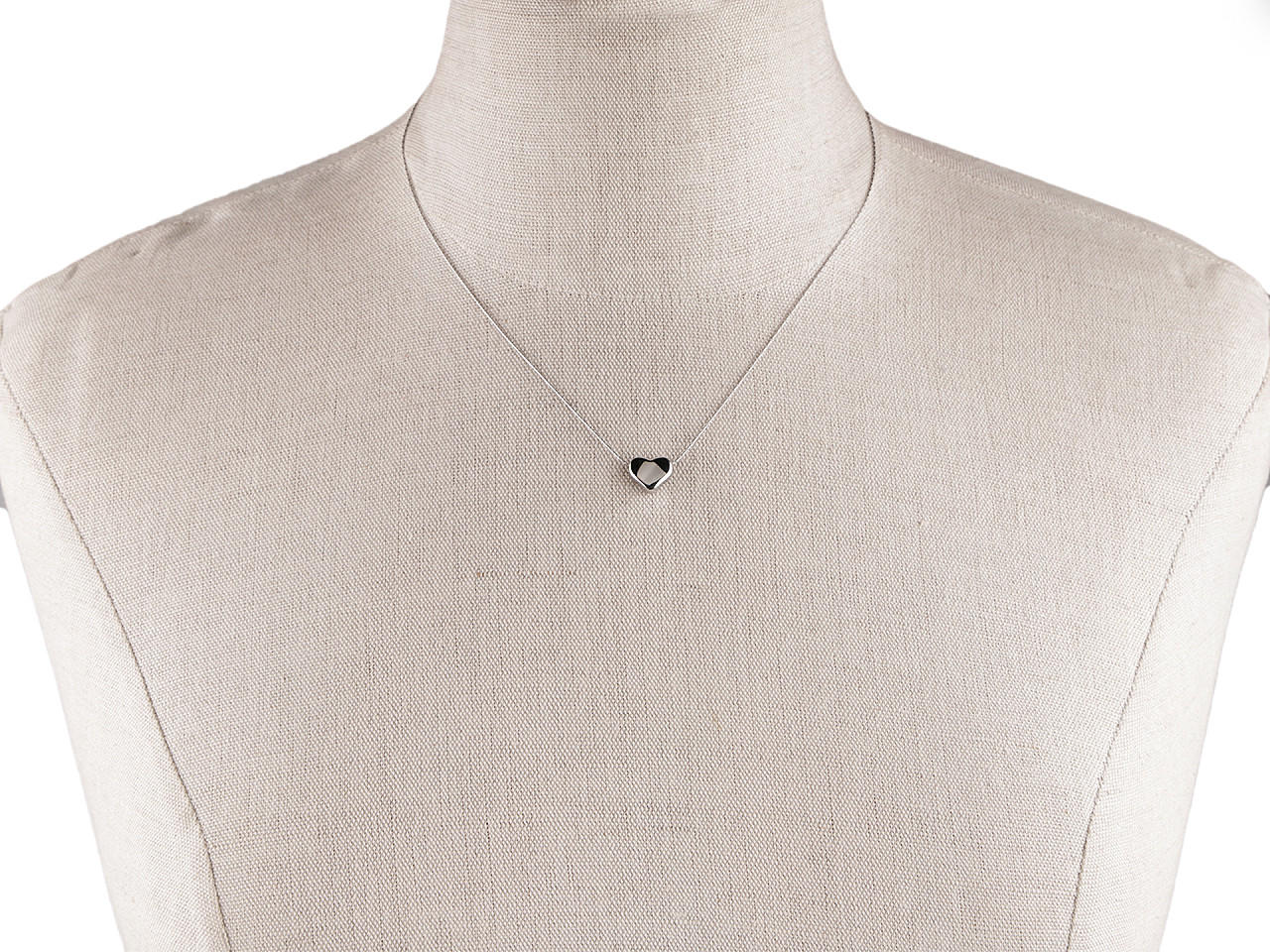 Colier inimă din oțel inoxidabil - Argintiu (1 Bucată)