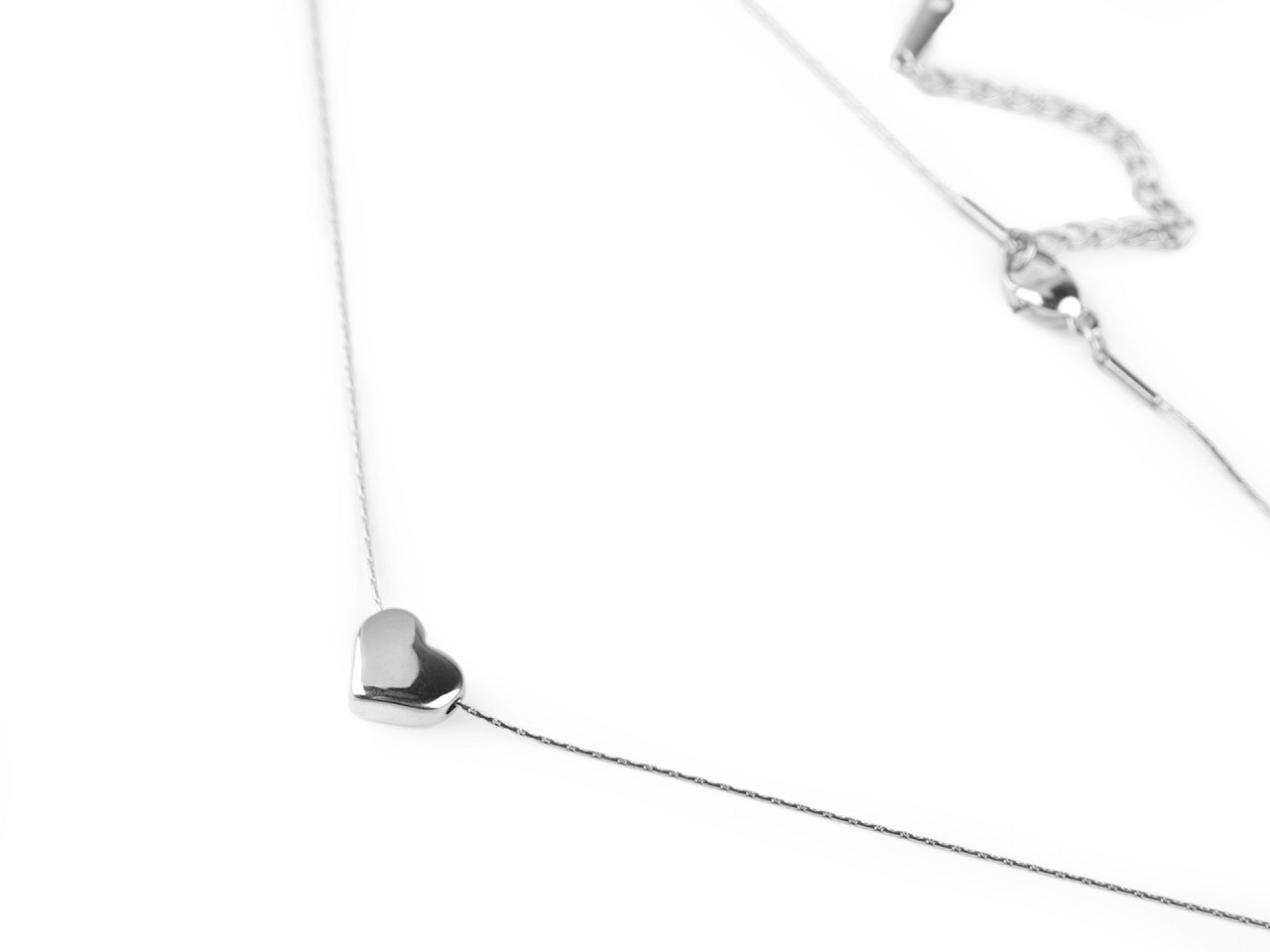 Colier inimă din oțel inoxidabil - Argintiu (1 Bucată)