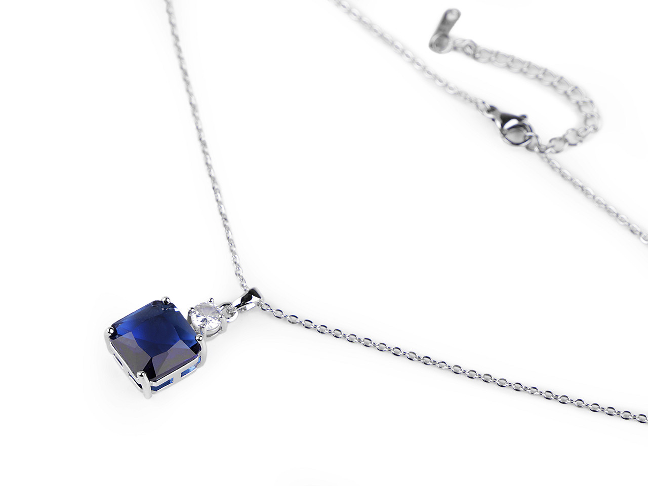 Colier din oțel inoxidabil cu strasuri - Emerald (1 Bucată)