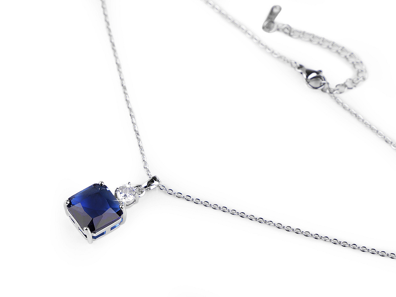 Colier din oțel inoxidabil cu strasuri - Emerald (1 Bucată)