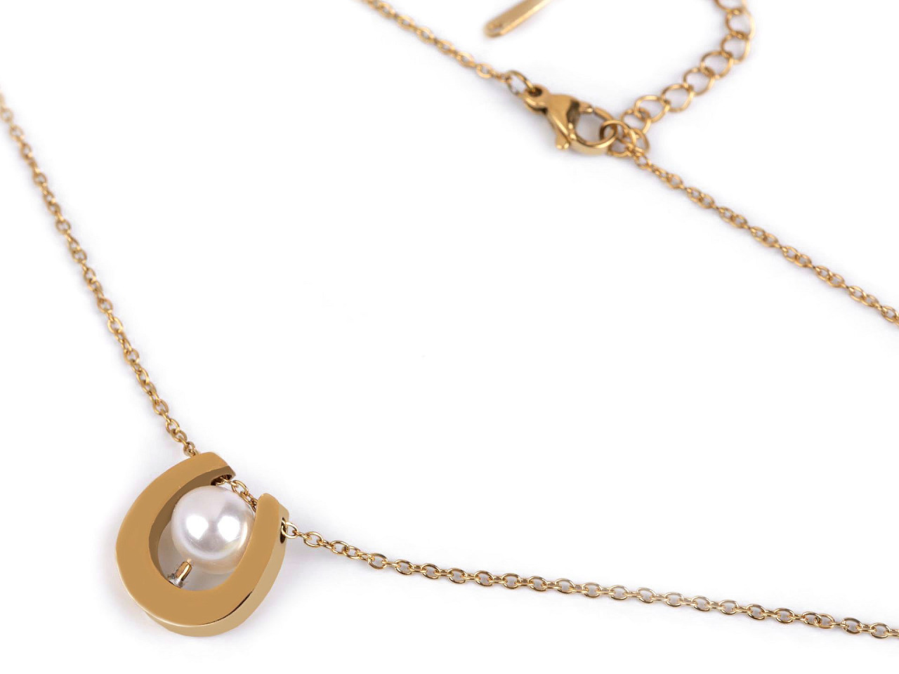 Colier din oțel inoxidabil cu perla - Auriu (1 Bucată)