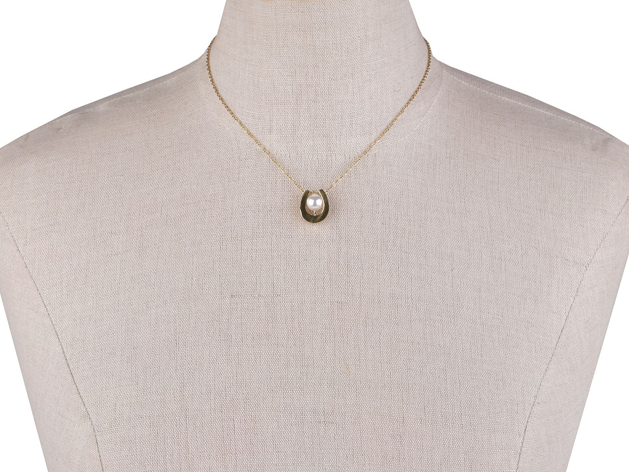 Colier din oțel inoxidabil cu perla - Auriu (1 Bucată)