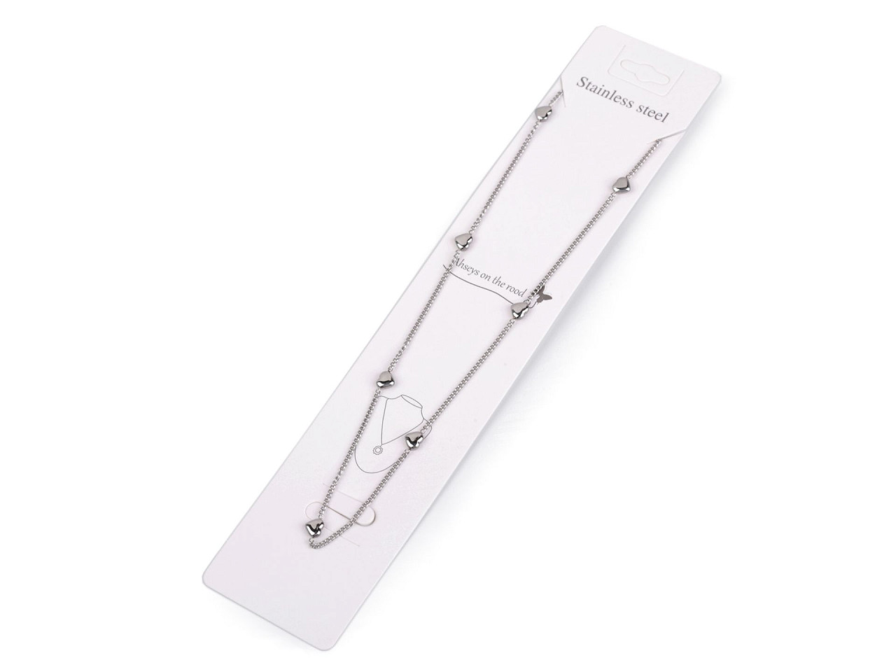 Colier inimă din oțel inoxidabil - Argintiu (1 Bucată)