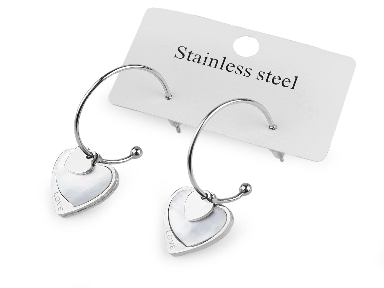 Cercei din oțel inoxidabil cercuri inimioare - Auriu rose (1 Pereche)
