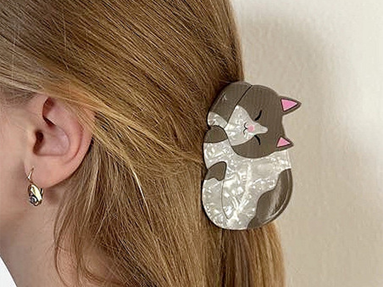 Clește pentru păr - Roz somon deschis (1 Bucată)