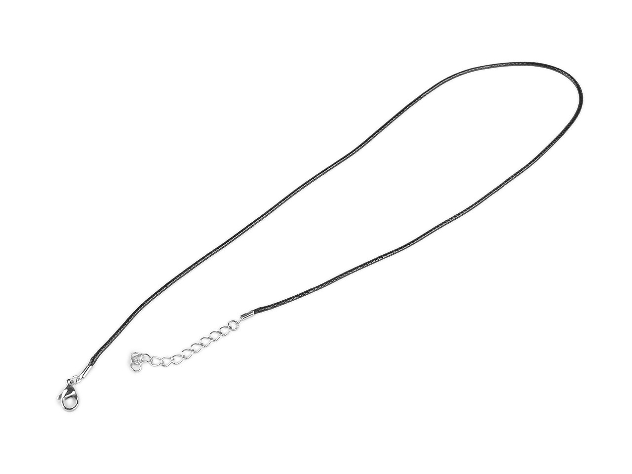 Snur cerat cu carabinia din inox, lungime 45 cm - Negru (100 Bucăți)