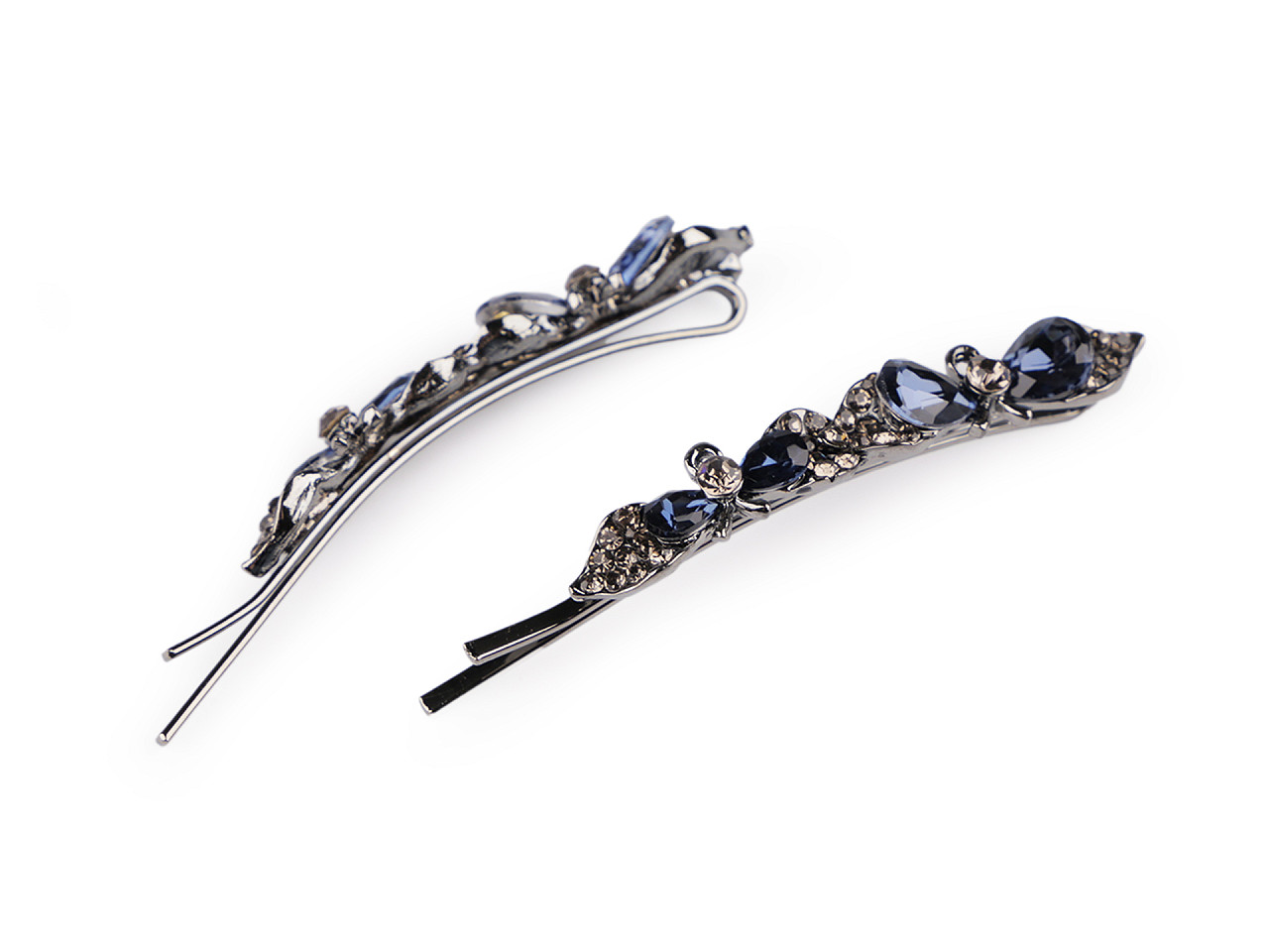 Agrafe cu strasuri - Albastru închis (2 Bucăți)