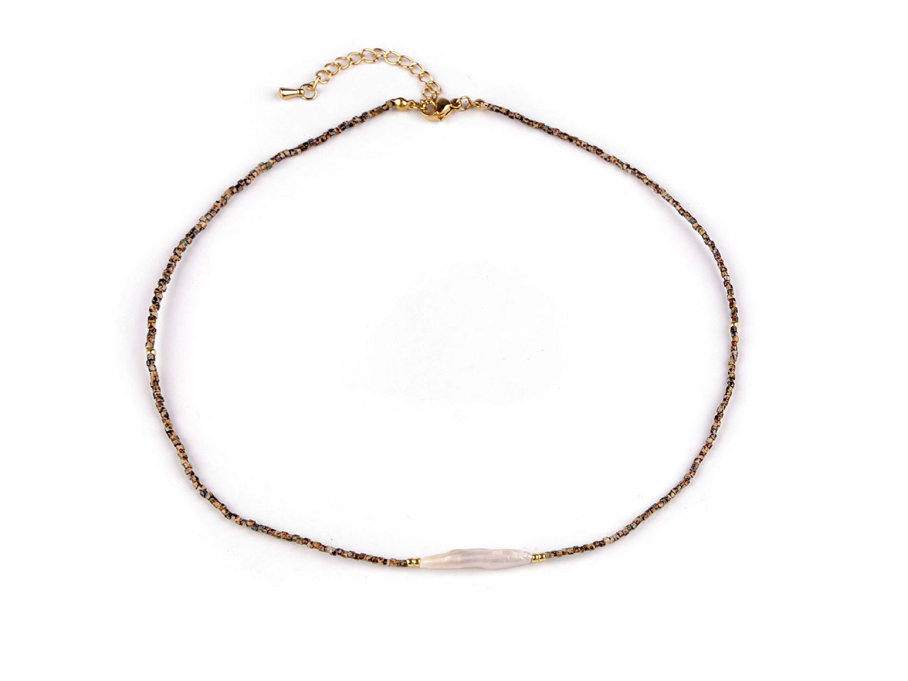 Colier japonez de mărgele japoneze și perlă de apă dulce - Natural (1 Bucată)