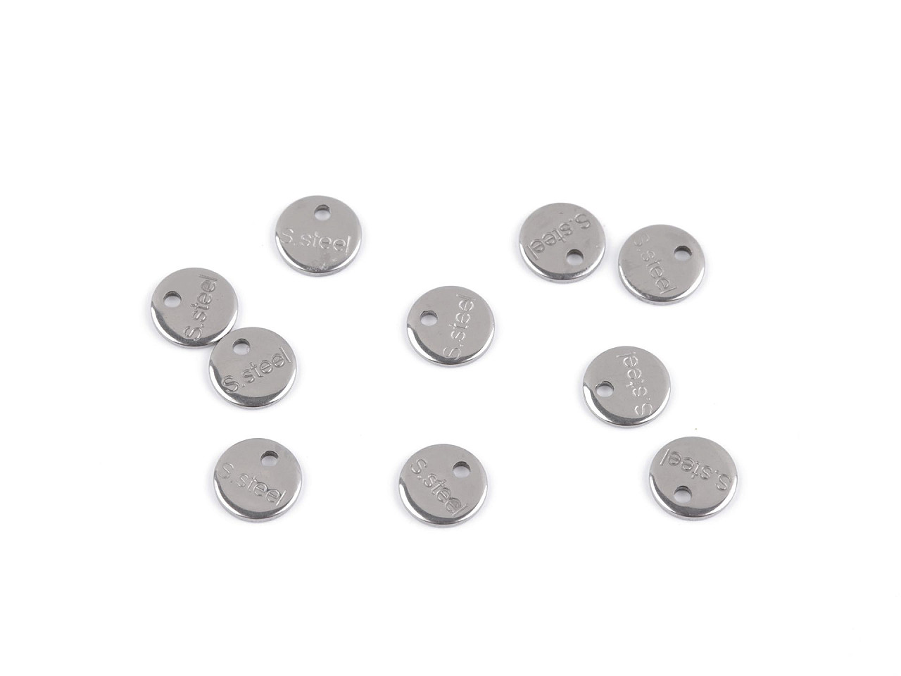 Pandantiv / componenta pentru realizarea bijuteriilor din inox cu marca s.steel - Platinum (10 Bucăți)