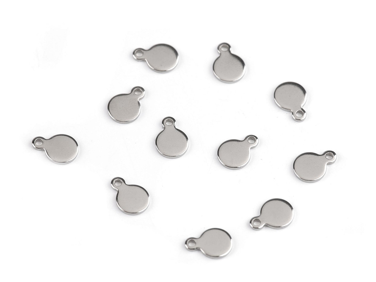 Pandantiv / componenta pentru realizarea bijuteriilor din inox cu marca s.steel - Platinum (10 Bucăți)