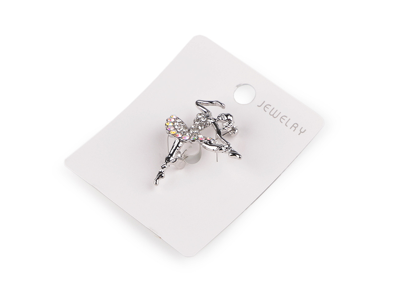 Broșă balerină cu strasuri - Cristal ab (1 Bucată)