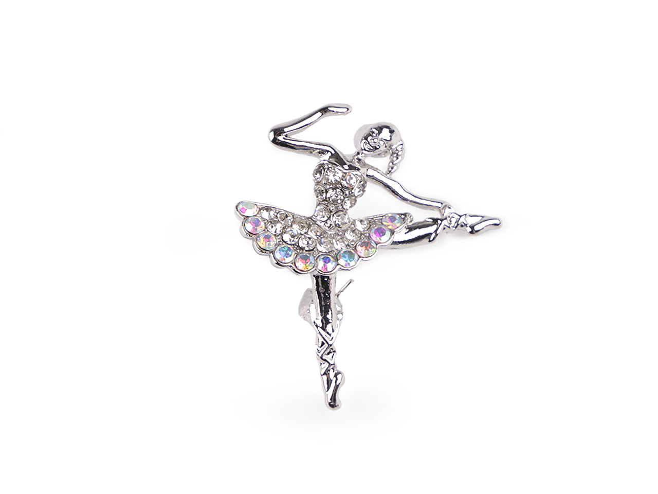 Broșă balerină cu strasuri - Cristal ab (1 Bucată)